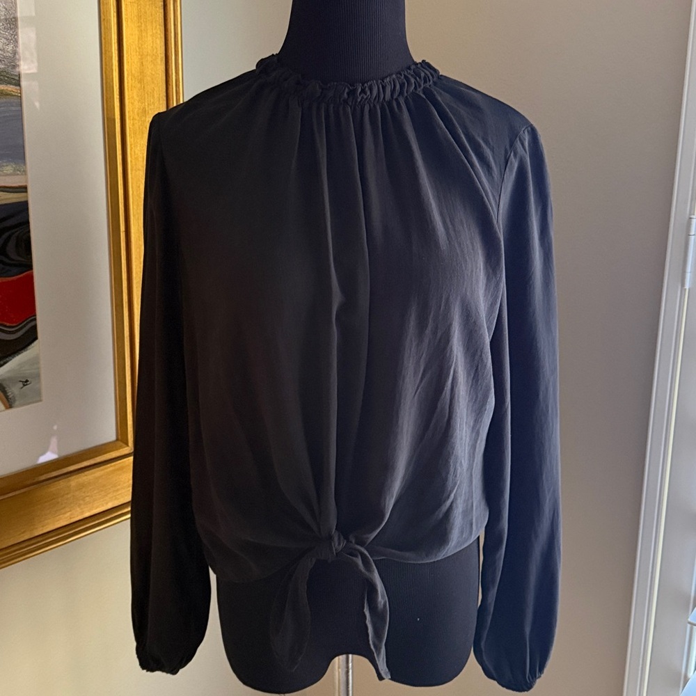 Bella Dahl Smocked Tie Front Top NWOT